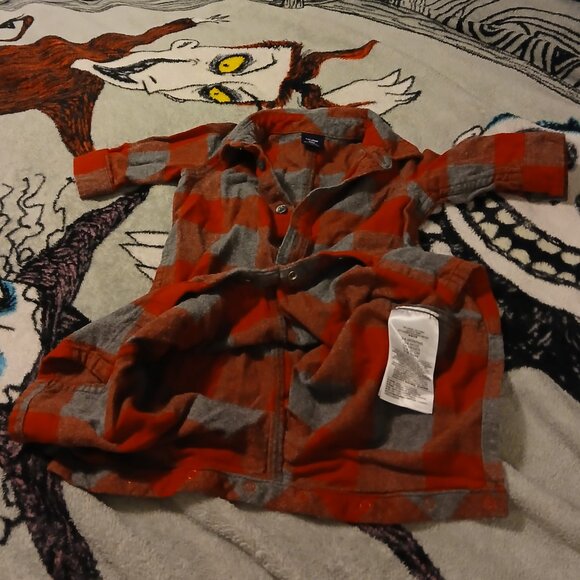 Baby Gap 3 - 6 Month Red & Gray Long Sleeve Button Down Checkered Onesie Infant - Picture 4 of 6